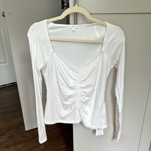 Ruched ALC White Long Sleeve Top